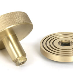 From The Anvil Satin Brass Brompton Centre Door Knob (Beehive) - Image 4