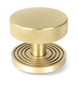 From The Anvil Satin Brass Brompton Centre Door Knob (Beehive)