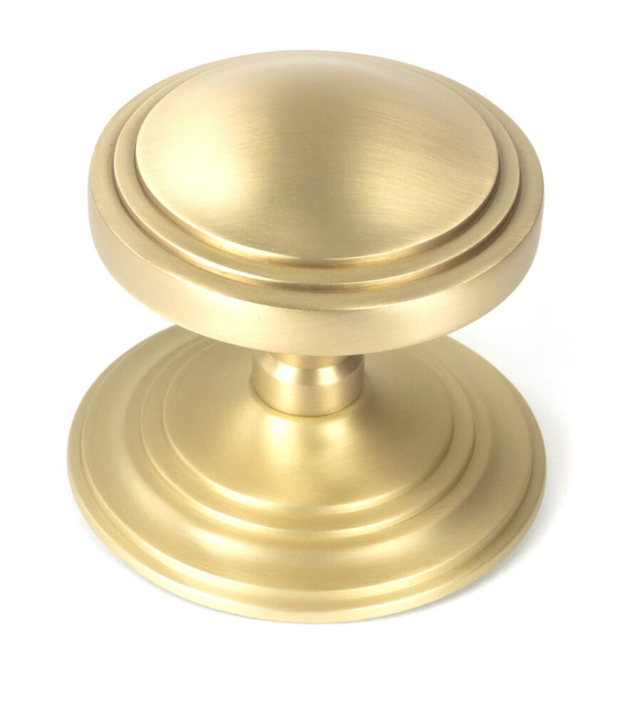 From The Anvil Satin Brass Art Deco Centre Door Knob