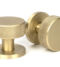 From The Anvil Satin Brass Brompton Mortice/Rim Knob Set (Plain)