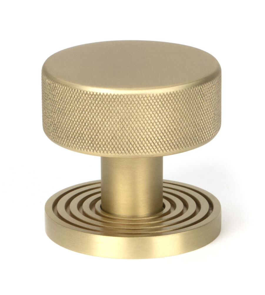 From The Anvil Satin Brass Brompton Mortice/Rim Knob Set (Beehive) - Image 3