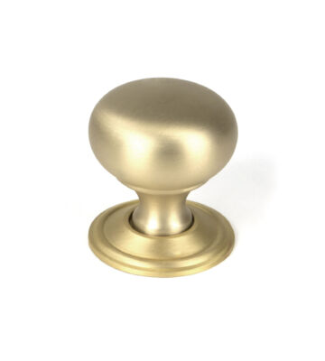 From The Anvil Satin Brass Mushroom Cabinet Knob 32mm