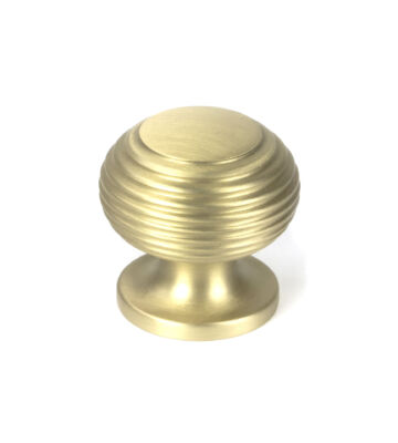 From The Anvil Satin Brass Beehive Cabinet Knob 30mm