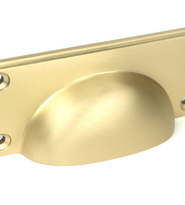 From The Anvil Satin Brass Art Deco Drawer Pull