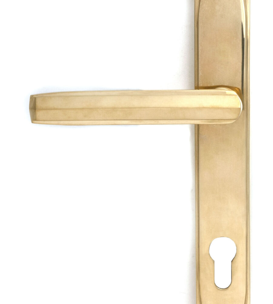 From The Anvil Polished Brass Art Deco Slimline Lever Espag. Lock Set - Image 3