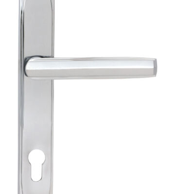 From The Anvil Polished Chrome Art Deco Slimline Lever Espag. Lock Set