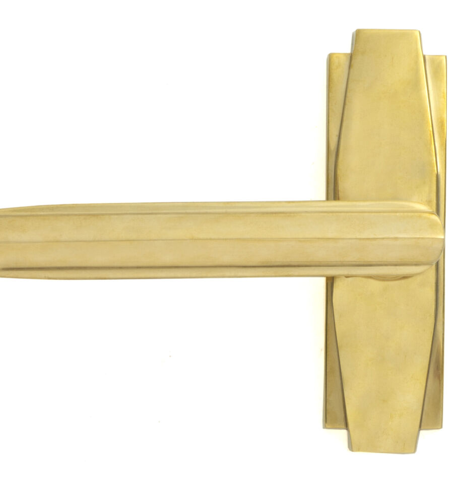 From The Anvil Polished Brass Art Deco Lever on Rose Set - Image 3