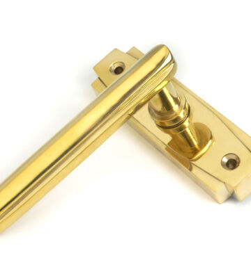From The Anvil Polished Brass Art Deco Lever on Rose Set