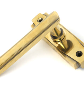 From The Anvil Aged Brass Art Deco Lever on Rose Set
