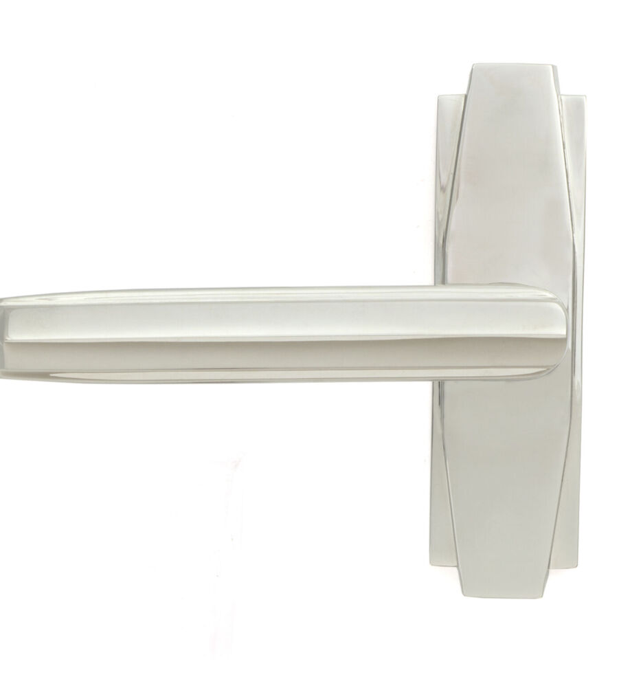 From The Anvil Polished Nickel Art Deco Lever on Rose Set - Image 3