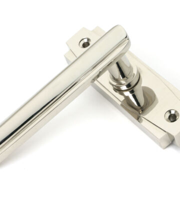 From The Anvil Polished Nickel Art Deco Lever on Rose Set