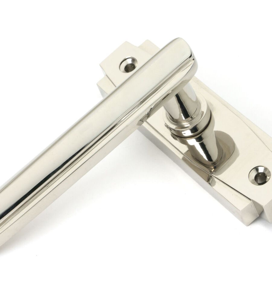From The Anvil Polished Nickel Art Deco Lever on Rose Set