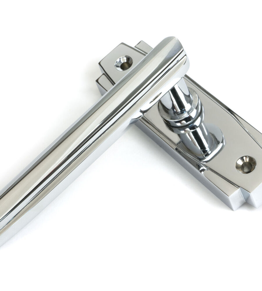 From The Anvil Polished Chrome Art Deco Lever on Rose Set