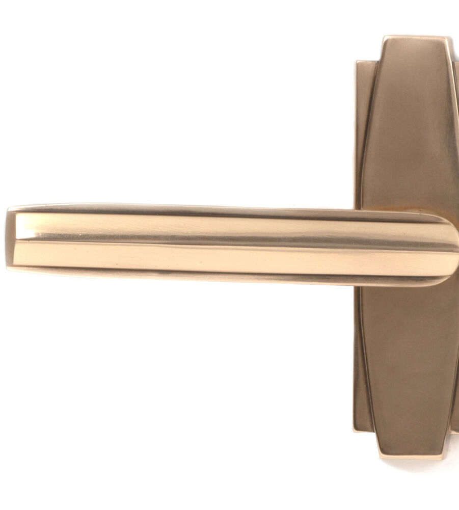 From The Anvil Polished Bronze Art Deco Lever on Rose Set - Image 3