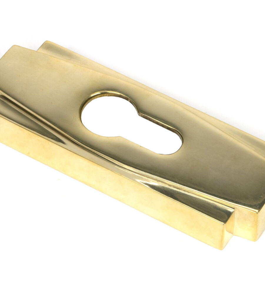 From The Anvil Polished Brass Art Deco Euro Escutcheon (Set) - Image 3