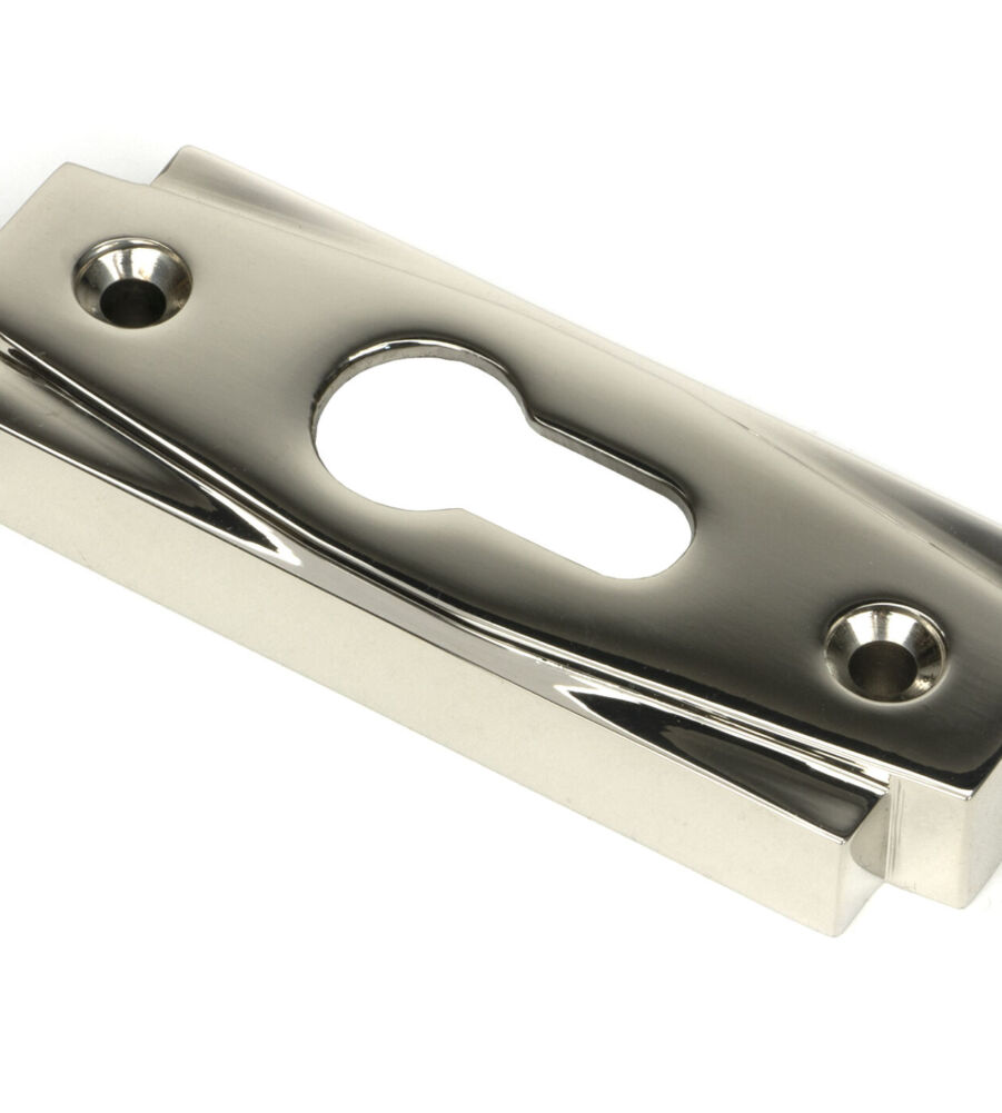 From The Anvil Polished Nickel Art Deco Euro Escutcheon (Set)