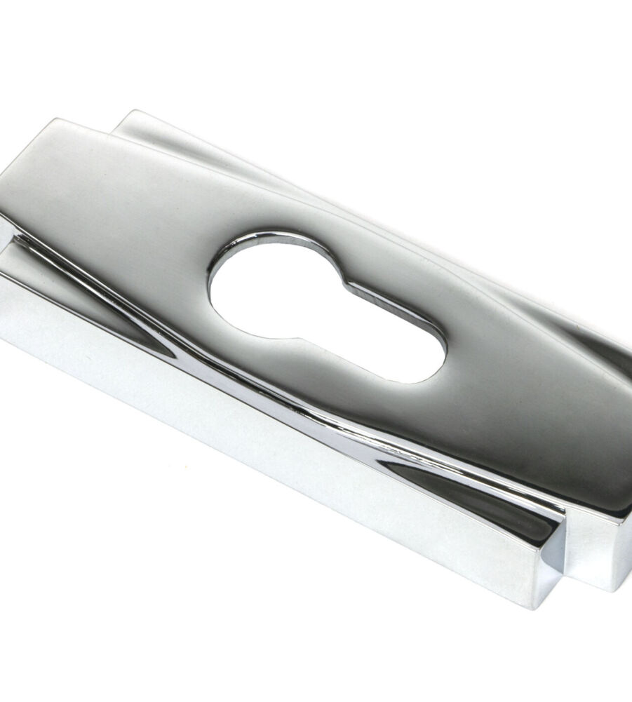 From The Anvil Polished Chrome Art Deco Euro Escutcheon (Set) - Image 3