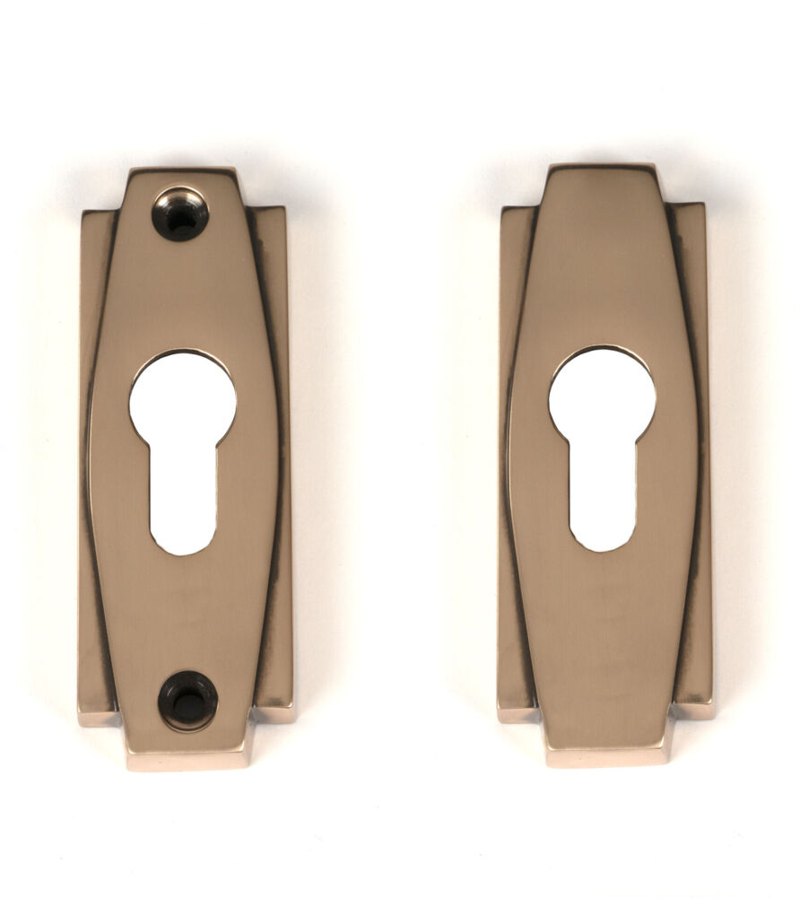 From The Anvil Polished Bronze Art Deco Euro Escutcheon (Set) - Image 3