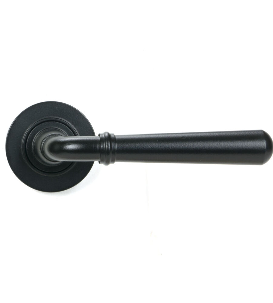 From The Anvil Matt Black Newbury Lever on Rose Set (Plain) - Unsprung - Image 3