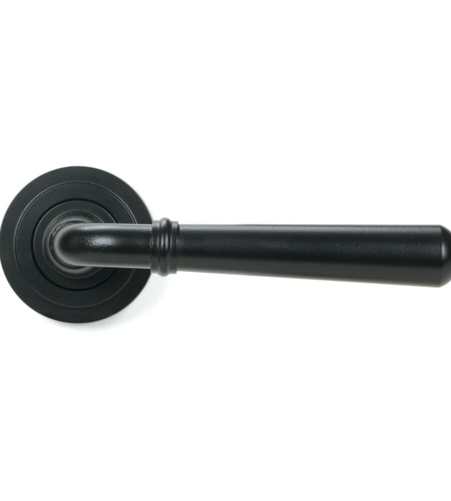 From The Anvil Matt Black Newbury Lever on Rose Set (Art Deco) - Unsprung - Image 3