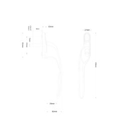 Endurance MK3 Gold Left Hand 35mm Spindle Window Handle - Image 4