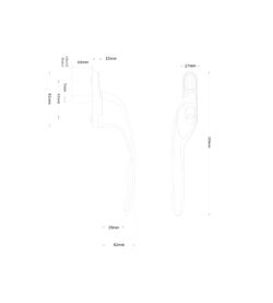 Endurance MK3 Gold Left Hand 43mm Spindle Window Handle - Image 4