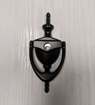 Endurance Urn Door Knocker With Spy Hole Black