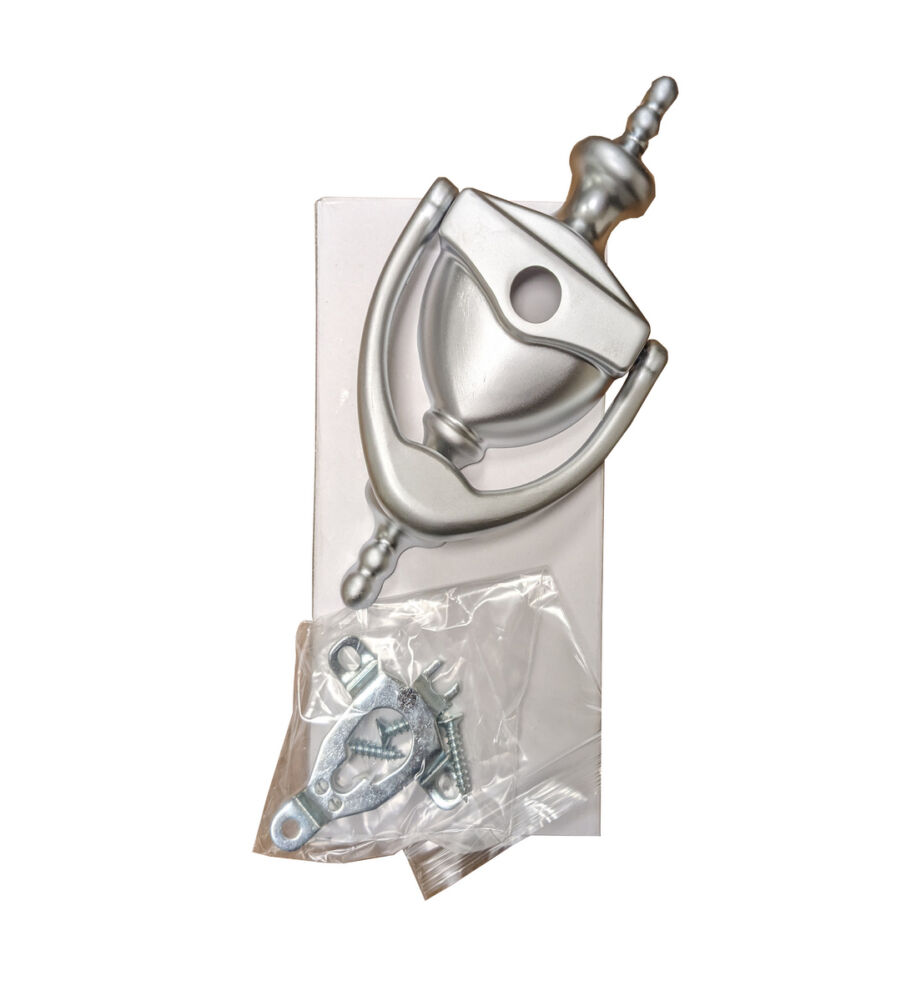 Endurance Urn Door Knocker with Spy Hole Satin Silver - Image 2