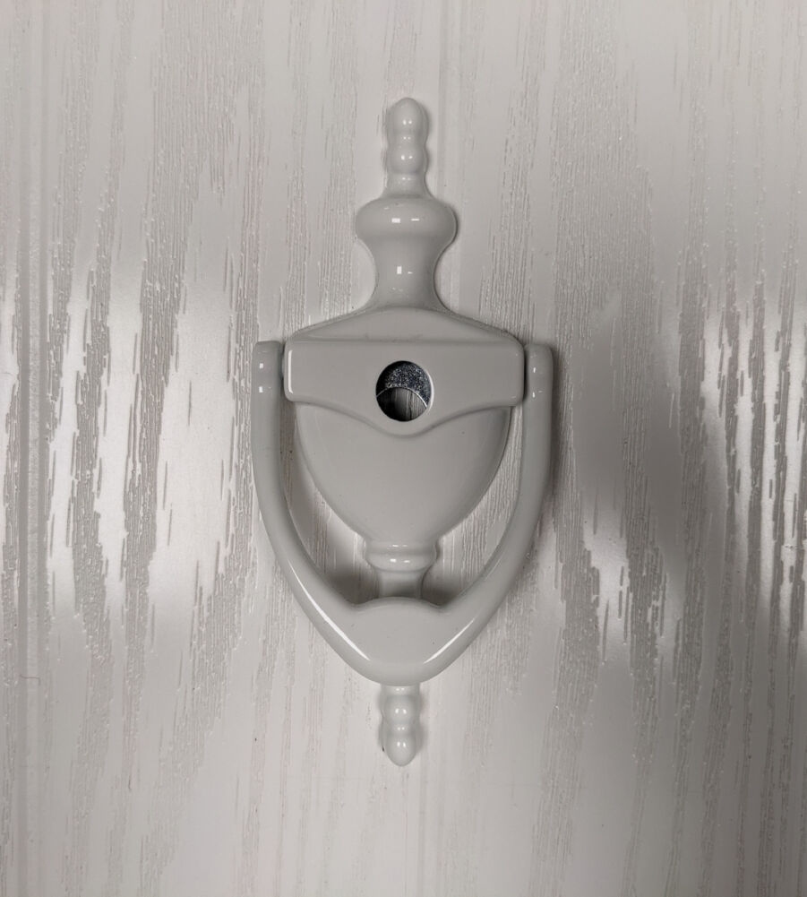 Endurance Urn Door Knocker with Spy Hole White