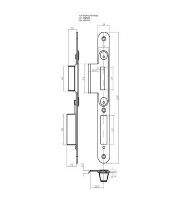 Winkhaus 4929193 F24-912 Centre Keeper RH 54mm Door Silver