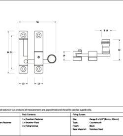 From The Anvil Black Prestbury Quadrant Fastener - Narrow - Image 2