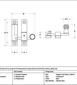 From The Anvil Black Beehive Quadrant Fastener - Narrow - Image 2