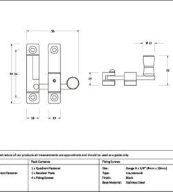 From The Anvil Black Mushroom Quadrant Fastener - Narrow - Image 2