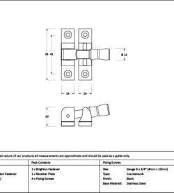 From The Anvil Black Mushroom Brighton Fastener - Narrow (Square) - Image 2