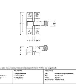 From The Anvil Pewter Beehive Brighton Fastener - Narrow (Square) - Image 2
