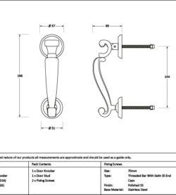 From The Anvil Satin Marine SS (316) Doctor's Door Knocker - Image 2