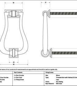 From The Anvil Polished Marine SS (316) Slimline Art Deco Door Knocker - Image 2