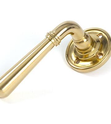 From The Anvil Polished Brass Newbury Lever on Rose Set