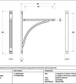 From The Anvil Burnished Brass Apperley Shelf Bracket (314mm x 250mm) - Image 2