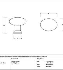 From The Anvil Polished Chrome Moore Cabinet Knob - 25mm - Image 2