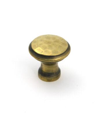 From The Anvil Aged Brass Hammered Cabinet Knob – Small