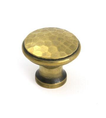 From The Anvil Aged Brass Hammered Cabinet Knob – Medium