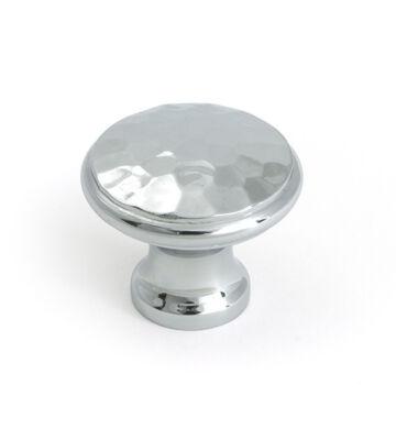 From The Anvil Polished Chrome Hammered Cabinet Knob – Medium