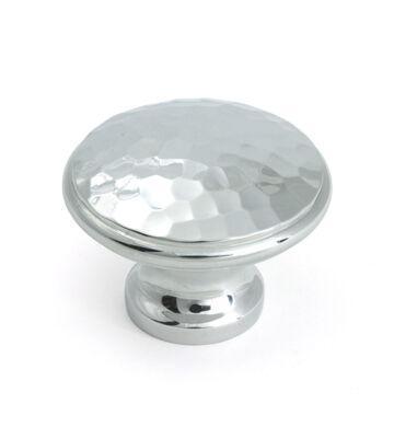 From The Anvil Polished Chrome Hammered Cabinet Knob – Large