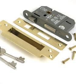 From The Anvil Polished Brass 2½" 5 Lever BS Sash Lock - Image 3