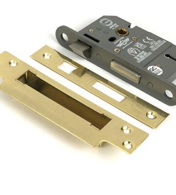 From The Anvil Polished Brass 2½” 5 Lever BS Sash Lock