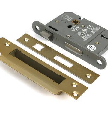 From The Anvil Satin Brass 3″ 5 Lever BS Sash Lock