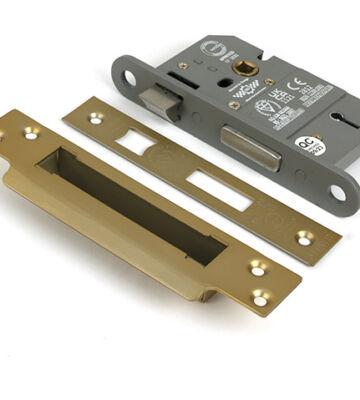From The Anvil Satin Brass 2½” 5 Lever BS Sash Lock KA
