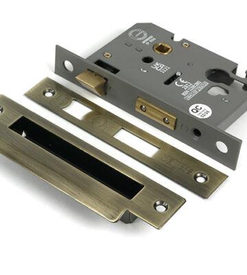 From The Anvil Aged Brass 2½” Euro Profile Sash Lock