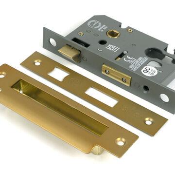 From The Anvil Satin Brass 2½” Euro Profile Sash Lock